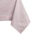 Close-up of DecoKing Pure powder pink tablecloth corner with decorative hem