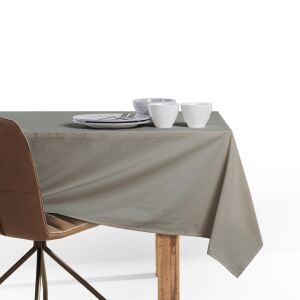 DecoKing Pure cappuccino tablecloth on a table - DecoKing