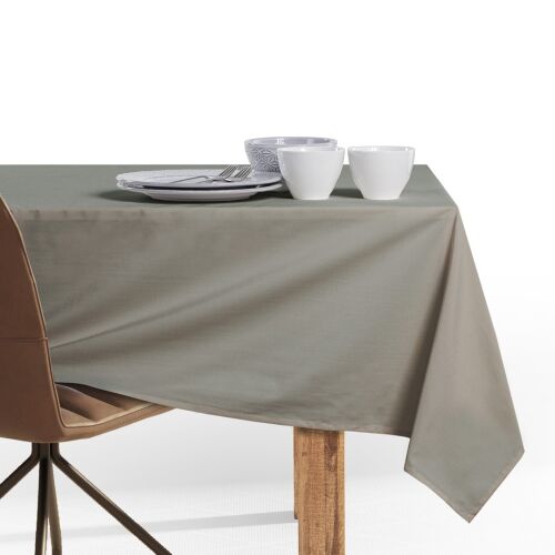DecoKing Pure cappuccino tablecloth on a table setting