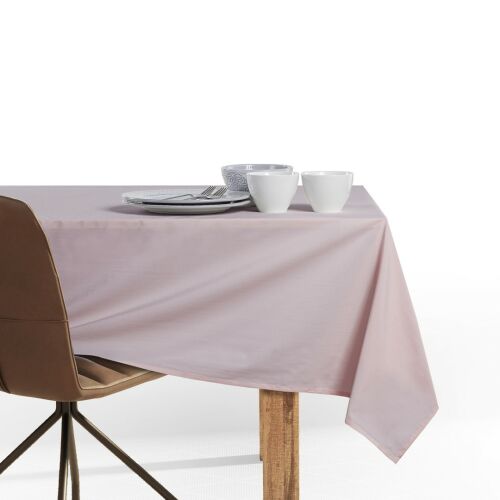 DecoKing Pure powder pink tablecloth on a set table