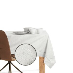 DecoKing Sparkle krem metalik stolnjak na stolu s postavkom - Dekoracija