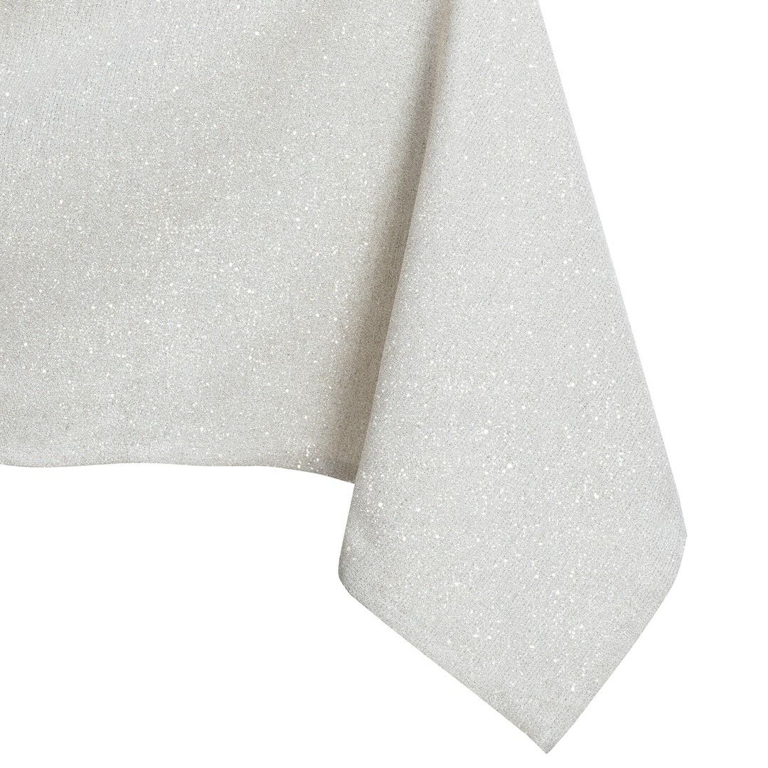Asztalterítő Sparkle krémű metálfényes modern 140x350 owal DecoKing