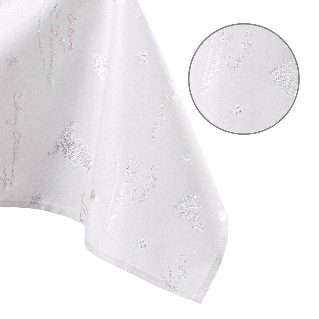 Asztalterítő Christmas Eve fehér nyomott ünnepi 80x80 AmeliaHome