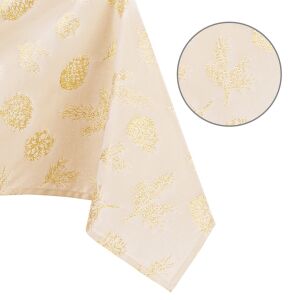 AmeliaHome жълта празнична покривка с принт, детайл със златни акценти - Декорация