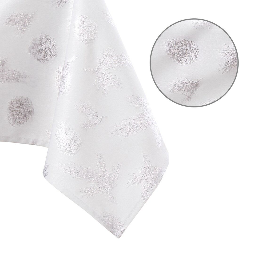 Asztalterítő fehér nyomott ünnepi 130x180 AmeliaHome