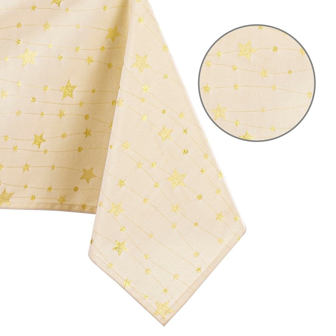 Asztalterítő Stardust sárga nyomott ünnepi 140x200 AmeliaHome