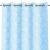 Close-up of AmeliaHome Delva light blue embroidered curtain with grommets