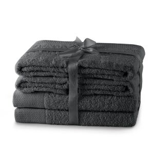 AmeliaHome Amari graphite grey towel set, 2 bath towels and 4 hand towels - Towel