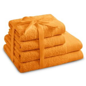 AmeliaHome Amari Orange Handtuch Set 2x70x140cm + 2x50x100cm - AmeliaHome