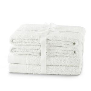 AmeliaHome AMARI white towel set, classic style, 2 bath towels and 4 hand towels - Interior design