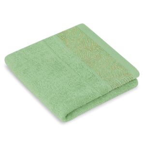 AmeliaHome Bellis green towel 50x90 cm with golden lurex border - Towel