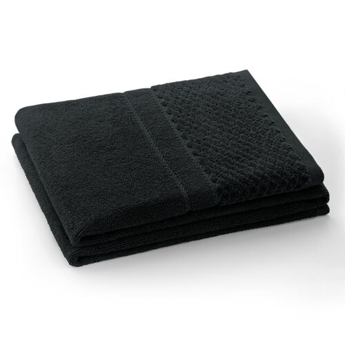 Folded RUBRUM black bath towel 70x130 AmeliaHome