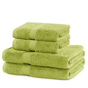 DecoKing Marina green cotton towel set, 2 bath towels and 2 hand towels - DecoKing
