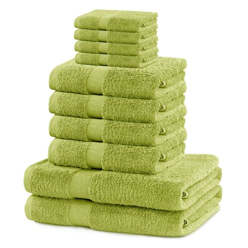 DecoKing Marina Green Towel Set - 10 Piece Cotton Towel Set