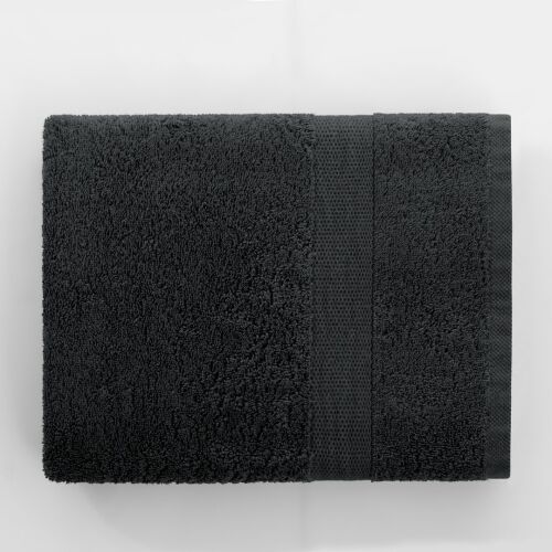 DecoKing MARINA graphite grey cotton towel 50x100 cm, flat lay