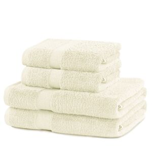 Zestaw ręczników DecoKing Marina Cream, 2 ręczniki kąpielowe i 2 ręczniki do rąk - Projektowanie wnętrz