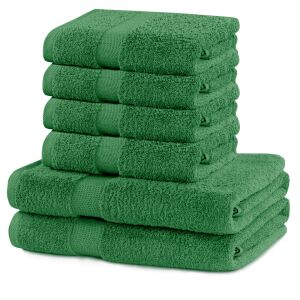 DecoKing MARINA glass green towel set, 2 bath towels and 4 hand towels - DecoKing