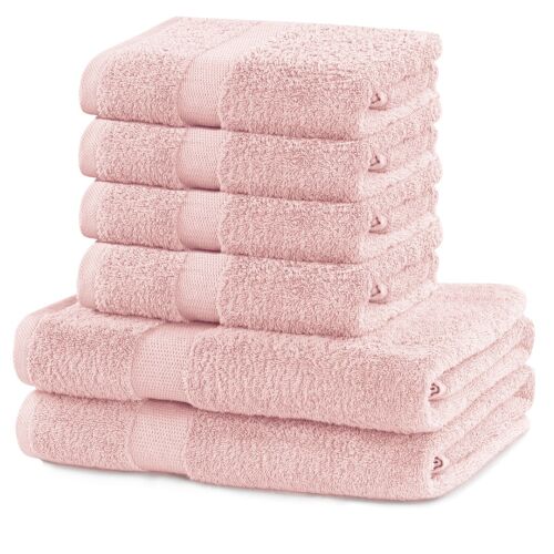 DecoKing MARINA Puderrosa Handtuchset, 2 Badetücher und 4 Handtücher