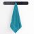 DecoKing Marina turquoise towel hanging on a rack
