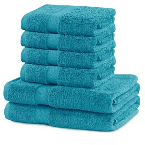 DecoKing Marina türkiz törölköző készlet, 2 fürdőlepedő és 4 kéztörlő - DecoKing