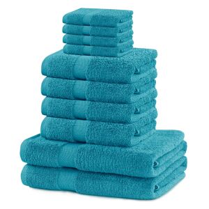 DecoKing Marina turquoise towel set, 10-piece cotton towels - DecoKing
