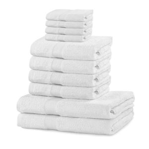 DecoKing Marina white towel set, 100% cotton bath towels, hand towels, and washcloths - DecoKing