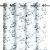 AmeliaHome Serenity white blackout curtain with silver grommets and green floral design