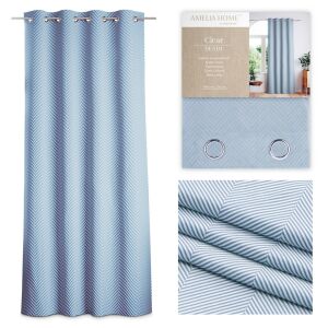 AmeliaHome Clear Denim sötétítő függöny, kék-fehér csíkos mintával, ringlis, 140x250 cm - AmeliaHome