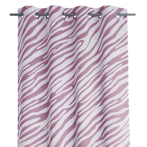 Nahaufnahme von AmeliaHome FUN Mauve Zebra Muster Vorhang