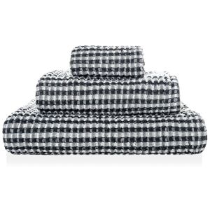 Set prosoape negre Sorema London, 70x140 cm, textură waffle - Design interior