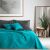 DecoKing AXEL graphite grey and teal bedspread in bedroom setting