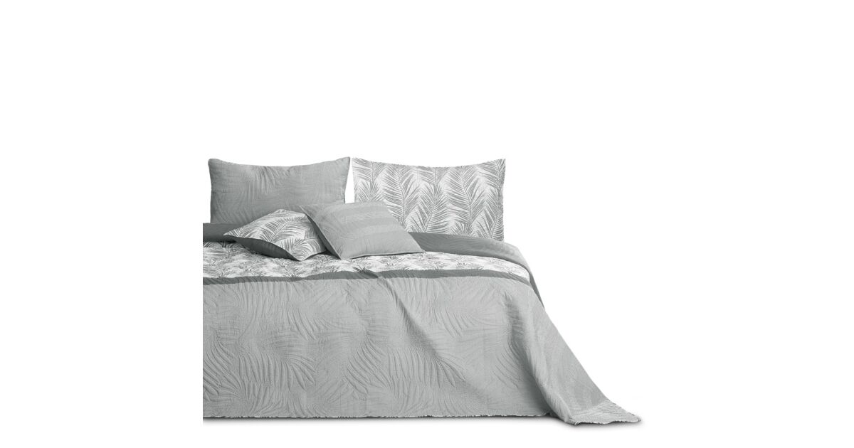 Tagesdecke TROPICAL BONAIRE Farbe grau gedruckt Stil modernes Gewebe Mikrofaser 220x240 AmeliaHome 111448176