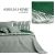 AmeliaHome Tropical Bonaire bedspread, green palm leaf print, microfiber, close-up of the fabric