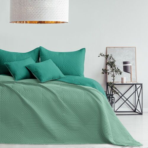 Bedspread SOFTA colour green plain fabric microfibre 170x210 AmeliaHome
