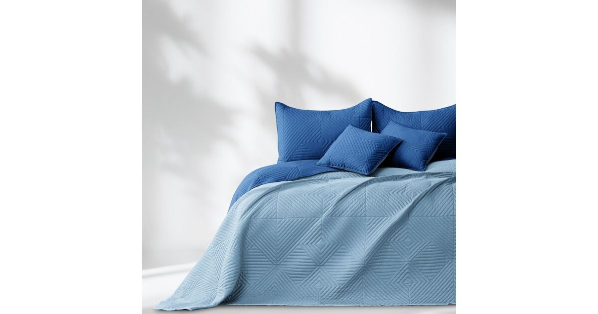 Tagesdecke SOFTA Farbe blau einfarbig Stoff Mikrofaser 260x280 AmeliaHome 141214266