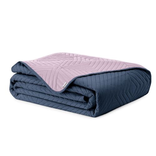 Folded AmeliaHome SOFTA graphite grey and light purple bedspread