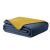 Folded AmeliaHome SOFTA graphite grey and mustard yellow bedspread