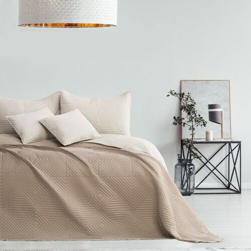 AmeliaHome Softa cappuccino bedspread 260x280 cm in a bedroom setting