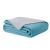 Gefaltete AmeliaHome Softa hellblaue und graue Tagesdecke