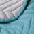 Close-up of AmeliaHome SOFTA light blue and gray bedspread stitching detail.