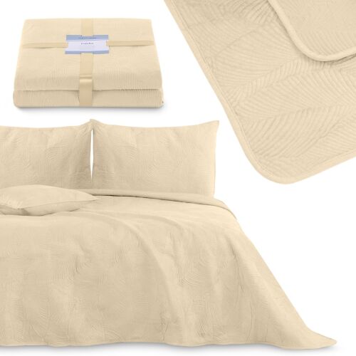 Cuvertură de pat din catifea cappuccino AmeliaHome PALSHA 260x280 cm cu fețe de pernă asortate