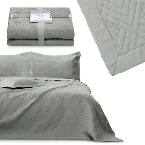 AmeliaHome OPHELIA grey bedspread collage: folded, detail, and on bed - Decoration