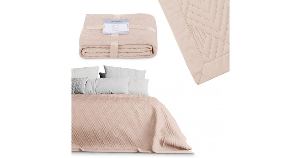 Tagesdecke OPHELIA Farbe Puderrosa Stoff Mikrofaser 240x260 AmeliaHome 111448627