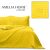 Close-up of AmeliaHome OPHELIA yellow bedspread with brand logo