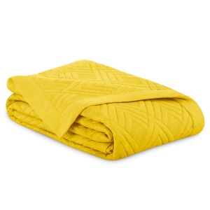 Folded AmeliaHome Ophelia yellow microfiber bedspread - Bedspread