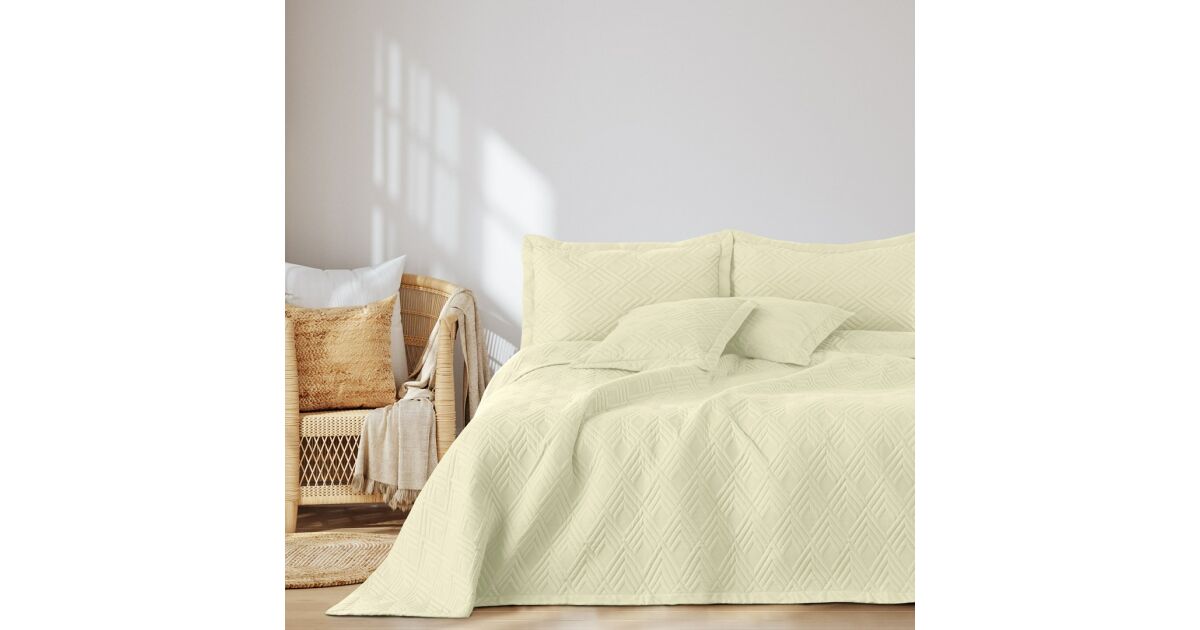 Tagesdecke OPHELIA Farbe beige Stil klassischen Stoff Mikrofaser 200x220 AmeliaHome 111448718