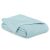 Folded AmeliaHome OPHELIA light blue microfiber bedspread