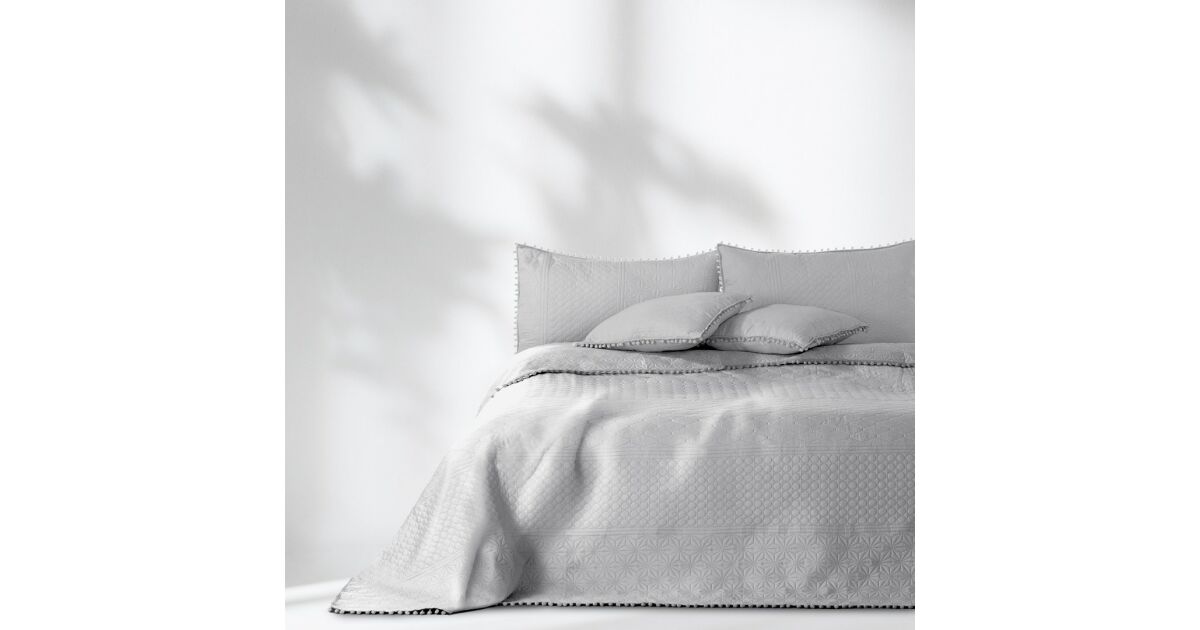 Tagesdecke MEADORE Farbe grau Stoff Mikrofaser 170x270 AmeliaHome 111448859