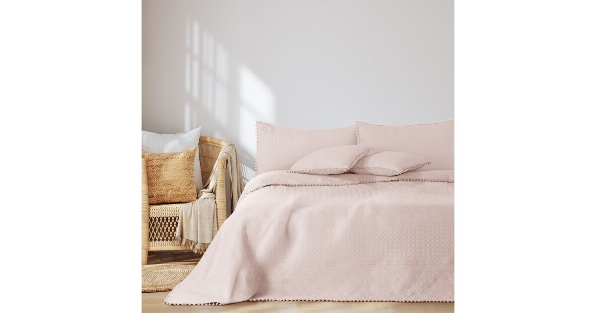Tagesdecke MEADORE puderrosa Mikrofaser 200x220 AmeliaHome 111448913
