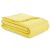 Folded AmeliaHome Meadore yellow bedspread with pompom trim